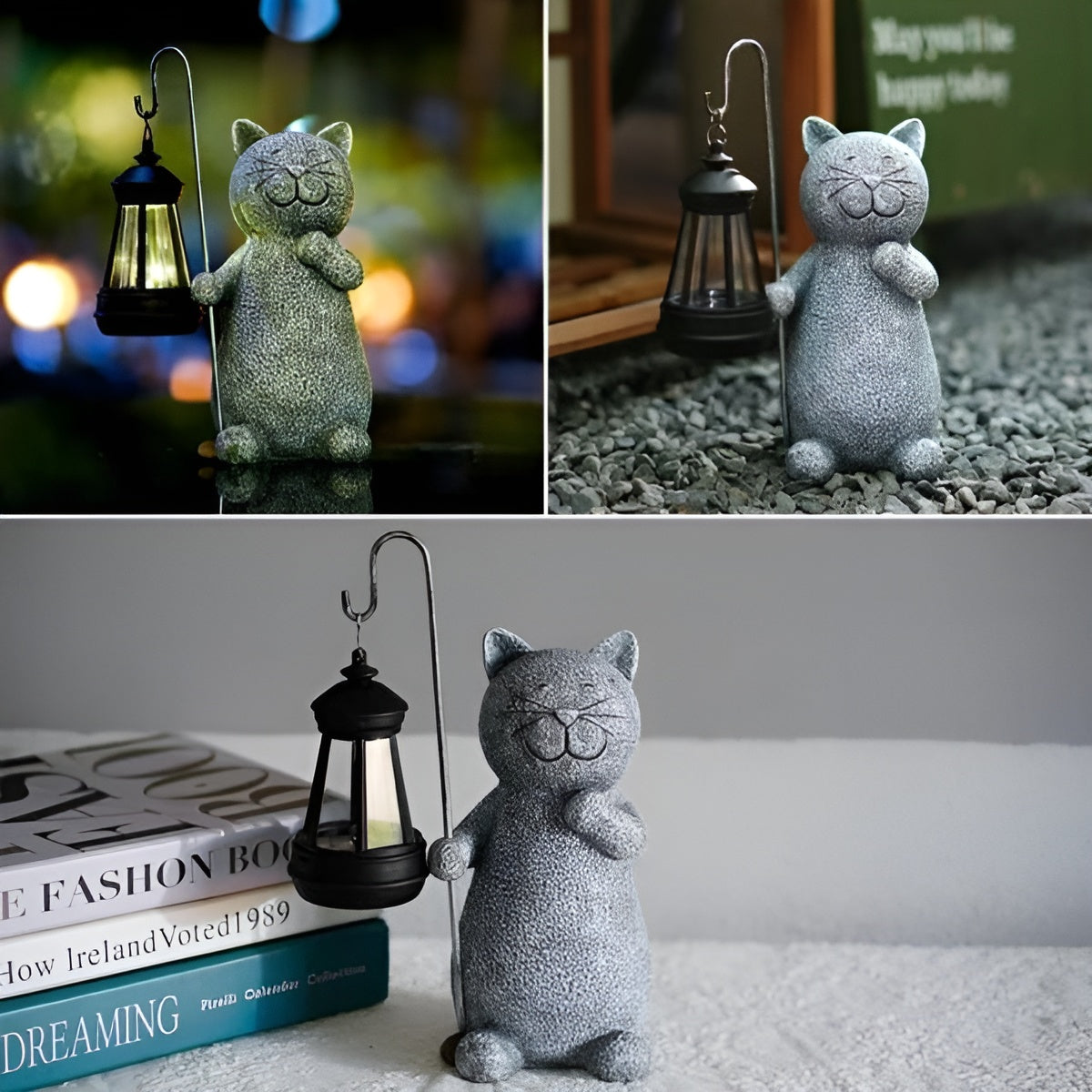 KittyBeam Büyülü Bahçe Aydınlatması için Kedi Heykeli