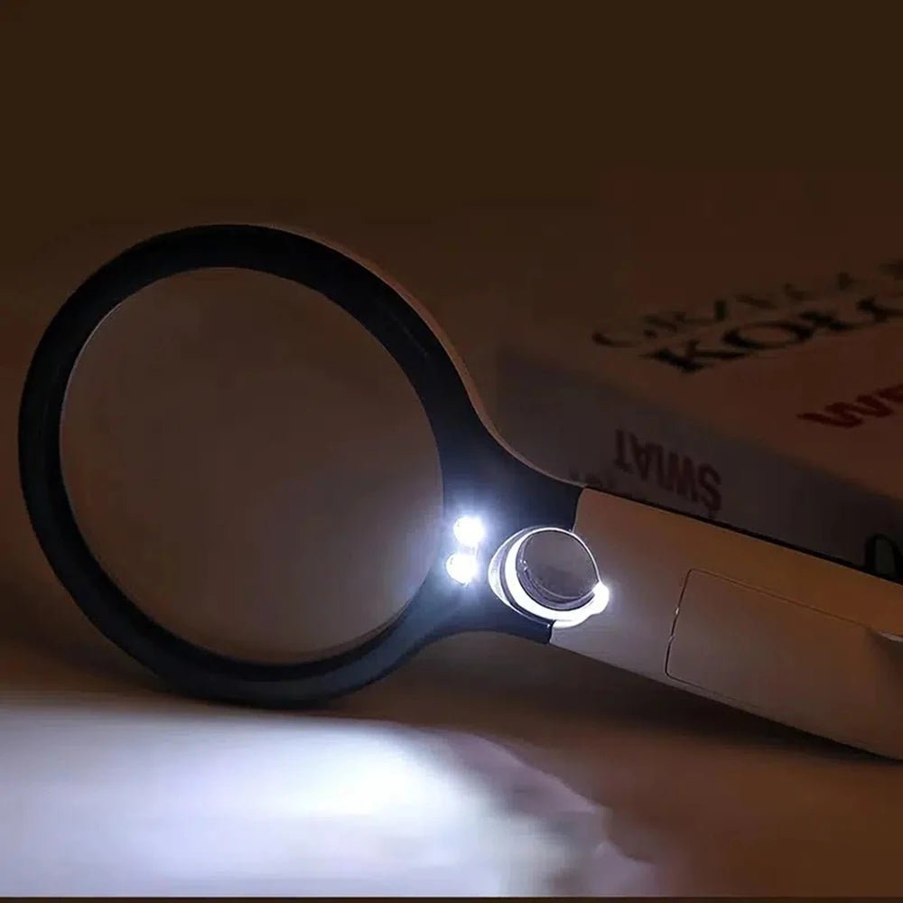 זכוכית מגדלת Detailview 45x עם תאורת לד לקריאה מדויקת