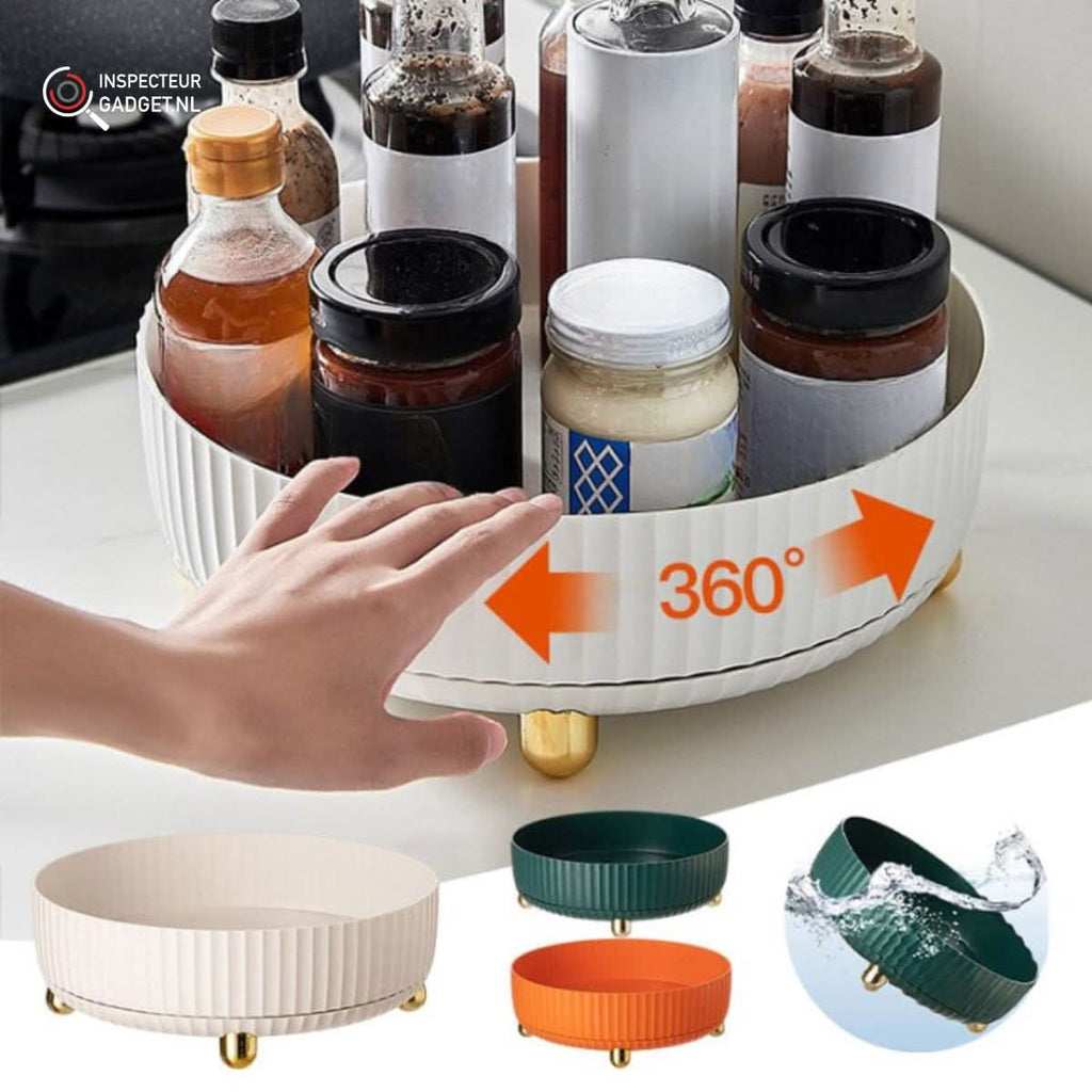 Organizador giratorio de 360 grados para cocina, baño y ahorro de espacio en oficina