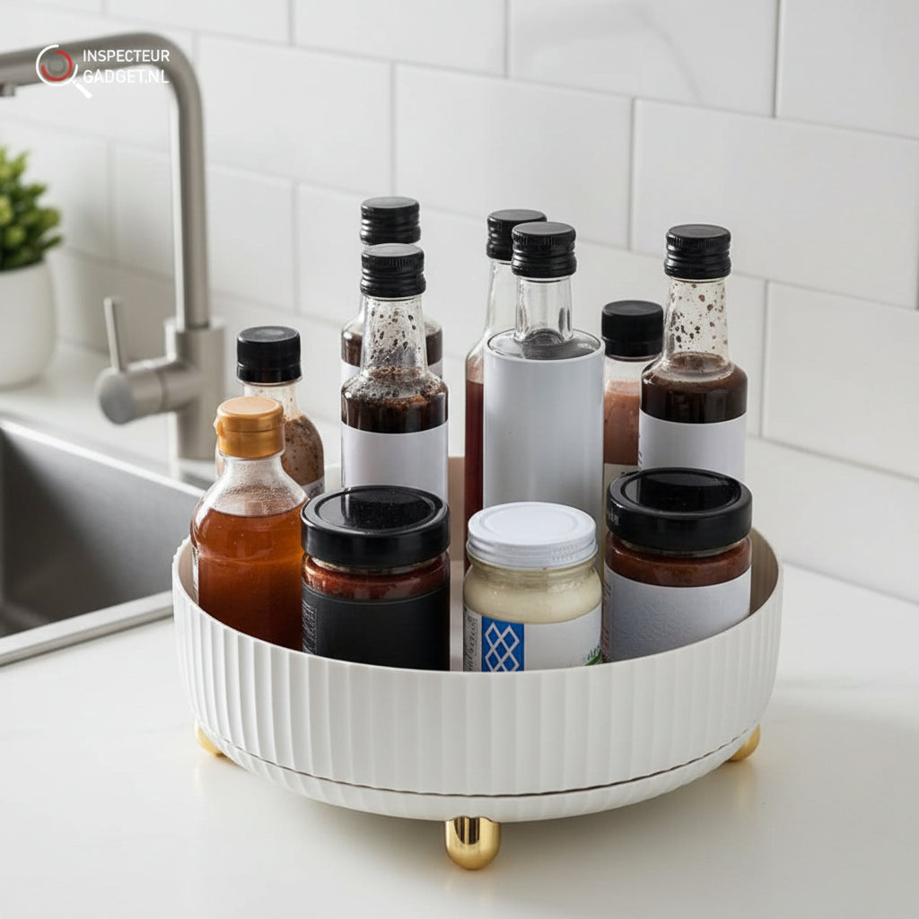 Organizador giratorio de 360 grados para cocina, baño y ahorro de espacio en oficina