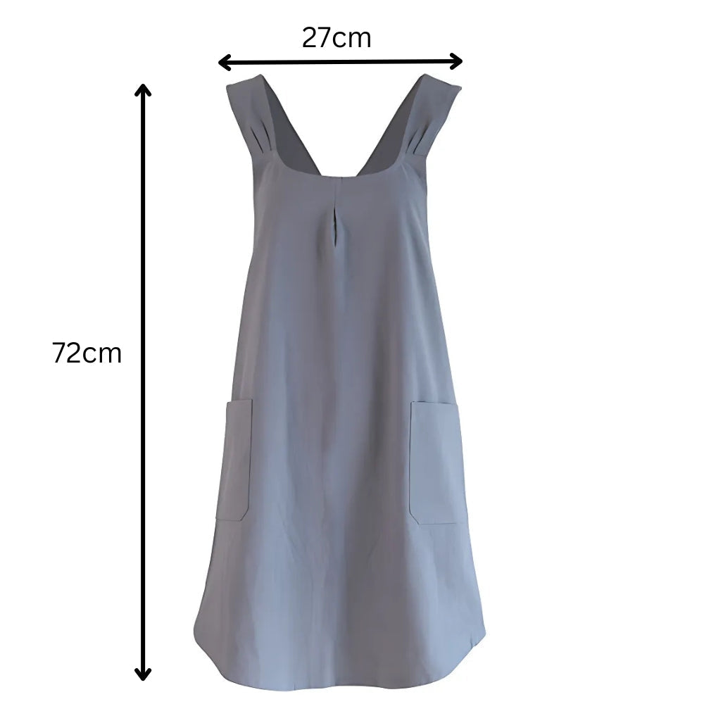 Rochie cu șorț cu bretele încrucișate Modernhan, amestec de bumbac, pentru uz zilnic