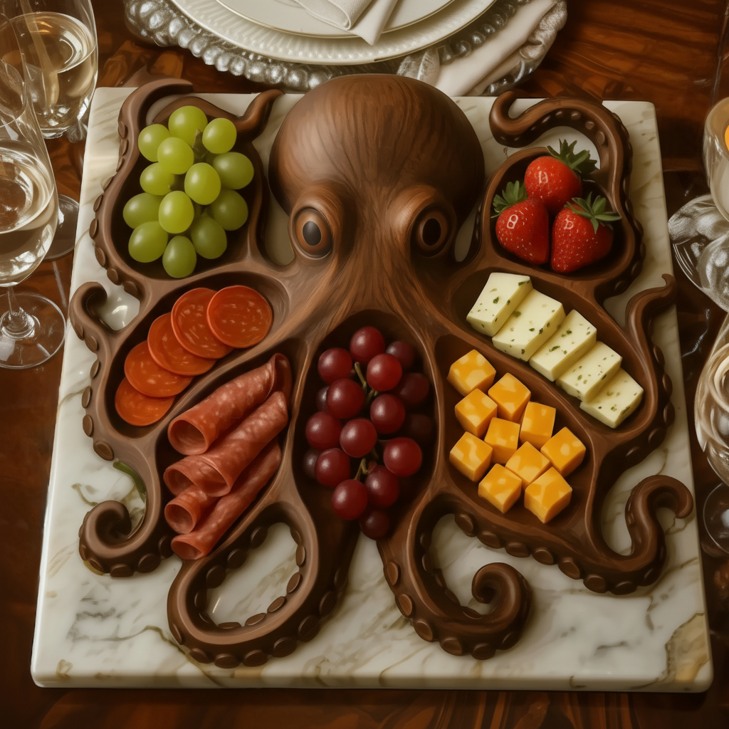 Wavecraft Handmade Wooden Charcuterie Board for Hosting Guests