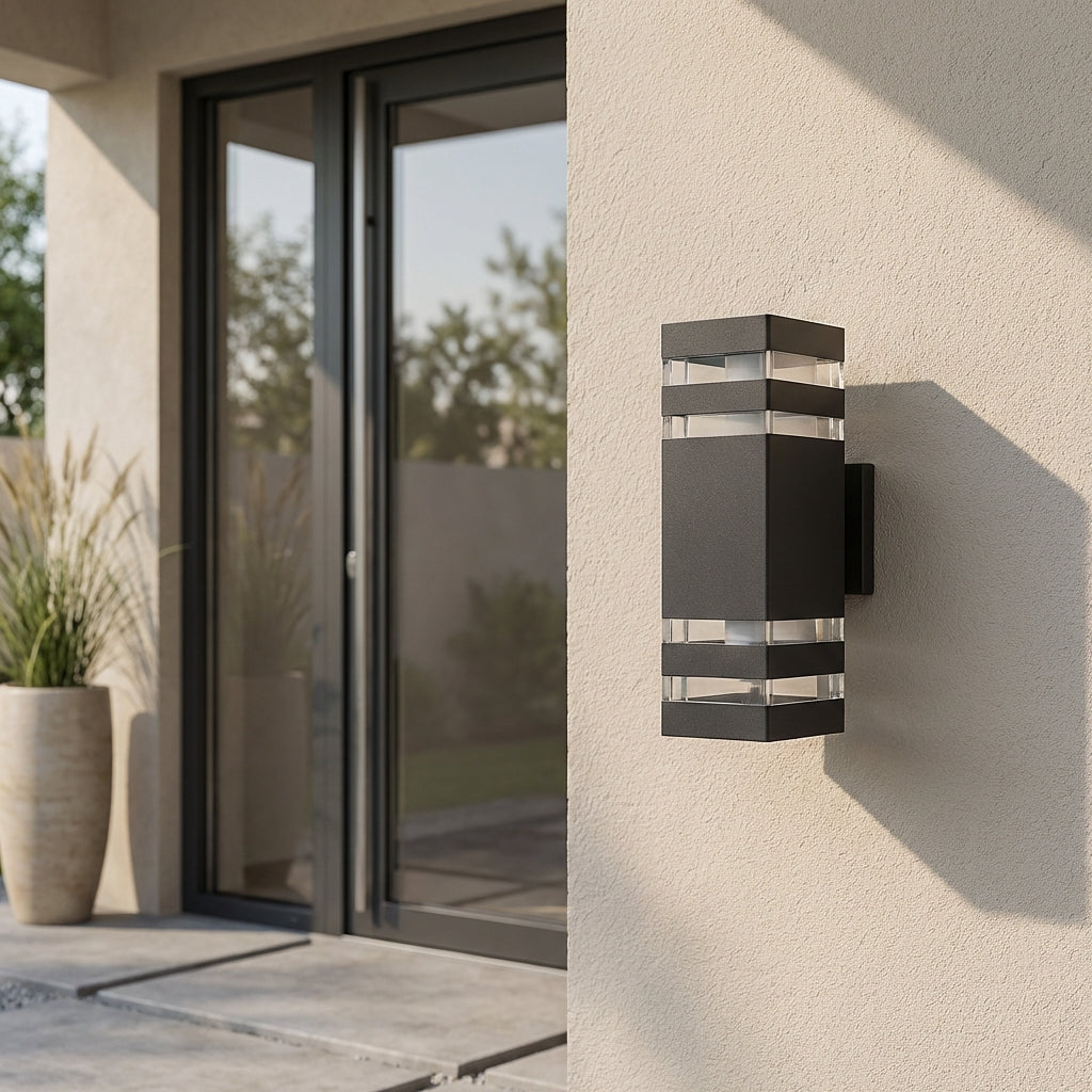 Lámpara de Pared Exterior LumaArc con Iluminación Ascendente y Descendente
