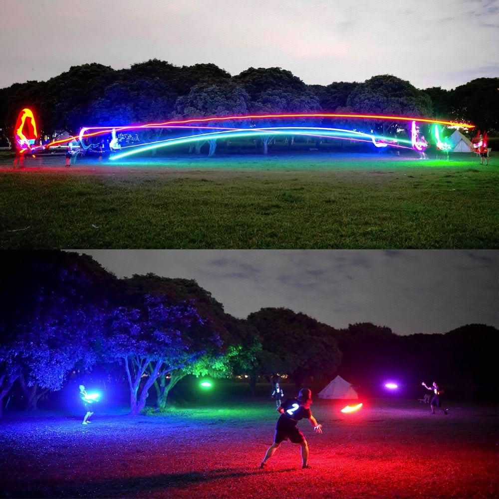 LumaGlide Frisbee LED Luminos pentru Jocuri Nocturne și Distracție în Aer Liber