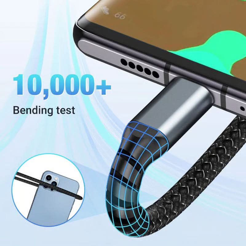 AeroLink 3-i-1 Gjennomsiktig LED Rask Ladekabel for Teknologiinteresserte