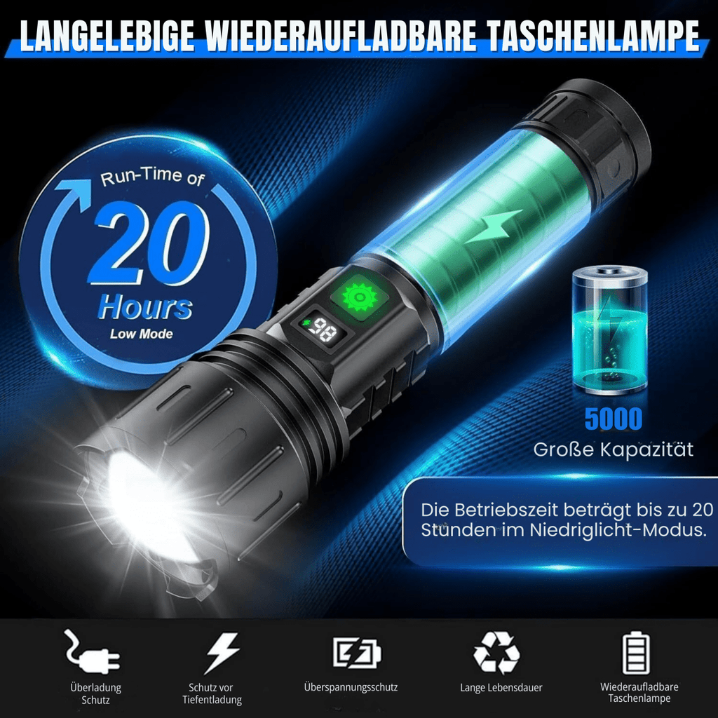 NovaPeak Svítilna s výkonem 100000 lumenů pro venkovní použití a každodenní úkoly