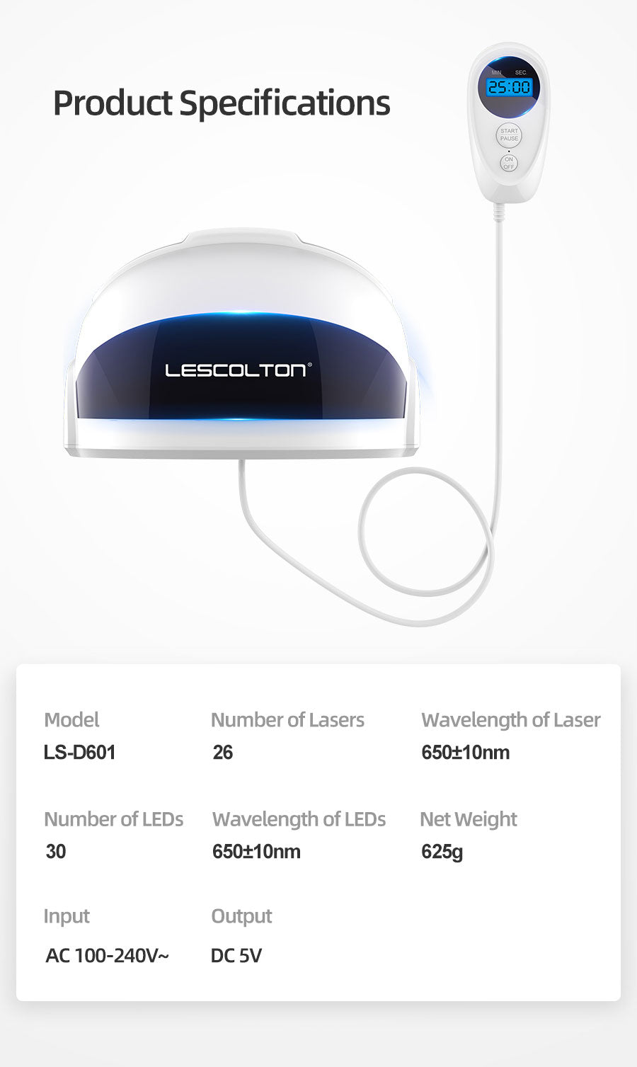 NovaFollicle LED Growth Helmet For Hair Regrowth Device
