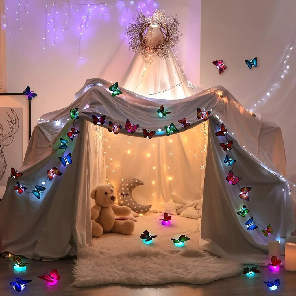 Autocollant mural papillon 3D LED LumaWisp pour éclairage d'ambiance nocturne