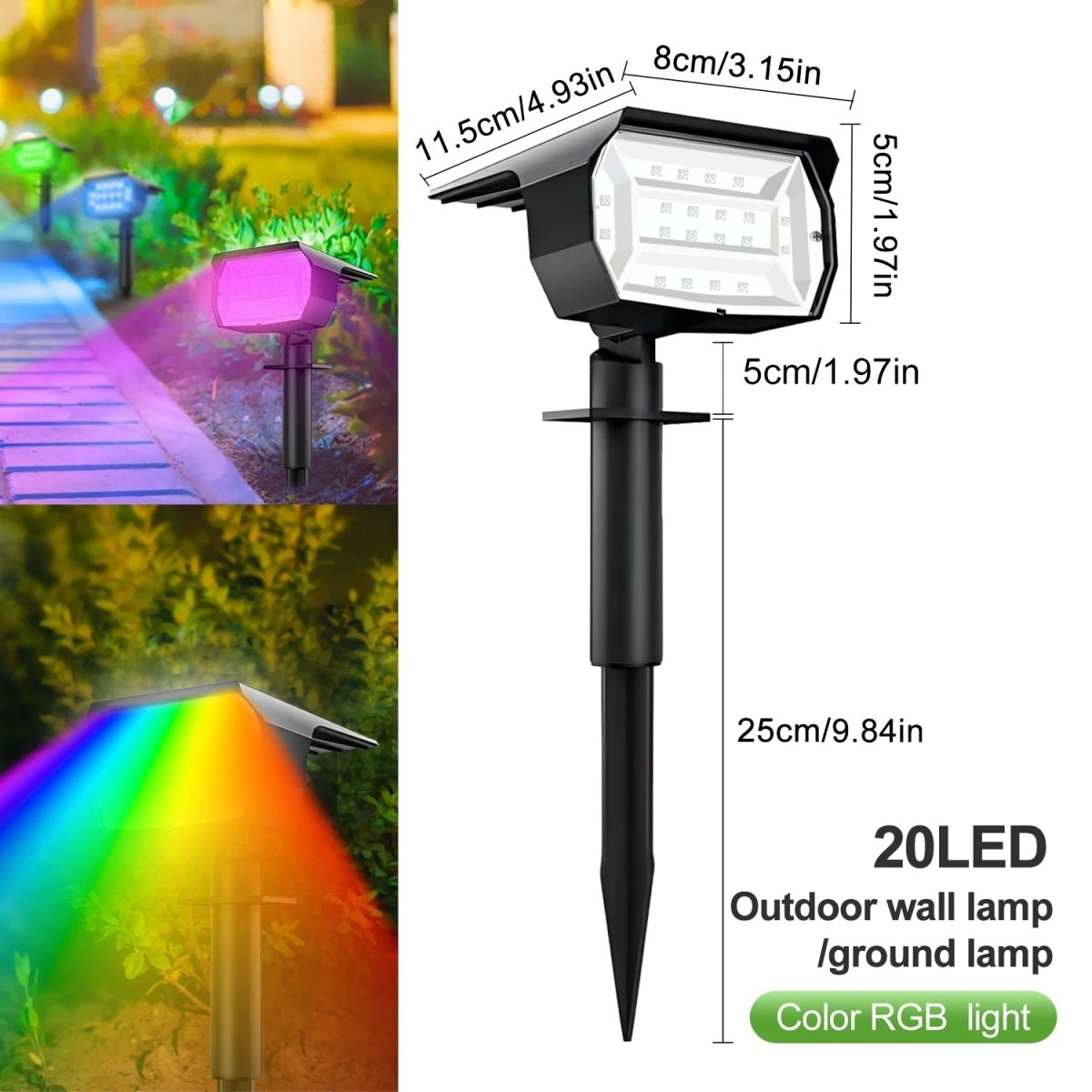 Foco de Jardín Solar SolBright con Brillo Ajustable para Propietarios de Viviendas