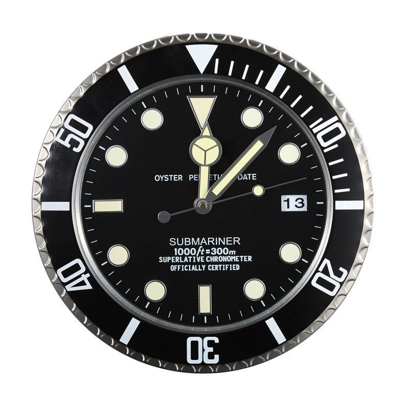Reloj de Pared Silencioso AuroraTime con Manecillas Luminiscentes para Sala de Estar