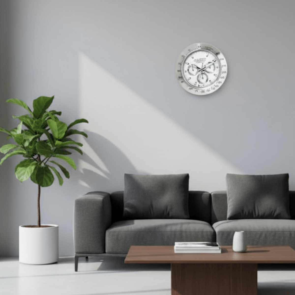 Reloj de Pared Silencioso AuroraTime con Manecillas Luminiscentes para Sala de Estar