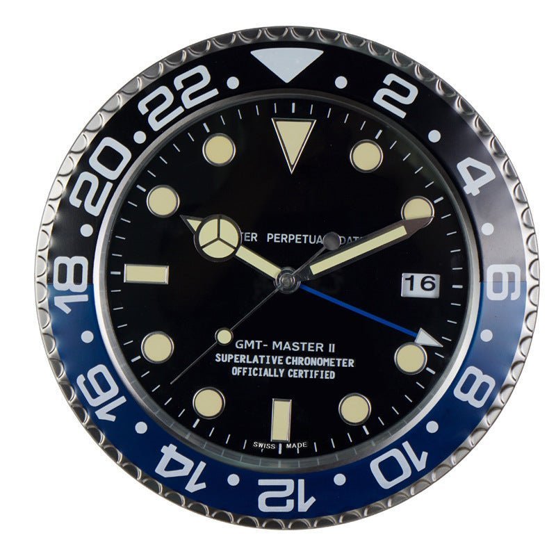 Reloj de Pared Silencioso AuroraTime con Manecillas Luminiscentes para Sala de Estar