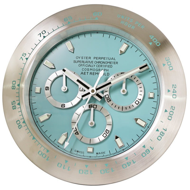 Reloj de Pared Silencioso AuroraTime con Manecillas Luminiscentes para Sala de Estar