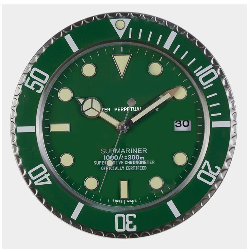 Reloj de Pared Silencioso AuroraTime con Manecillas Luminiscentes para Sala de Estar