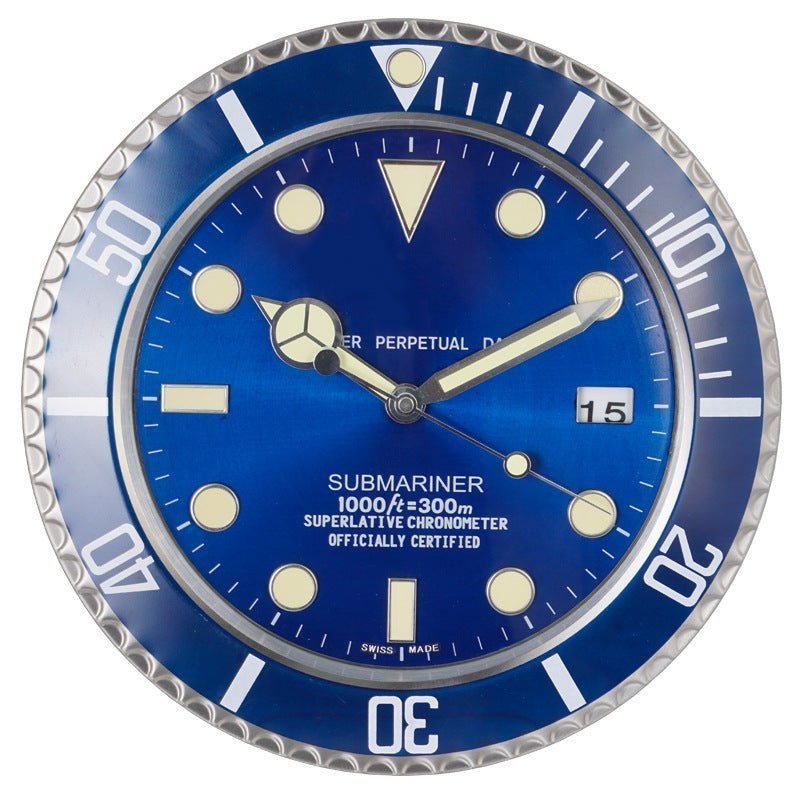 Reloj de Pared Silencioso AuroraTime con Manecillas Luminiscentes para Sala de Estar
