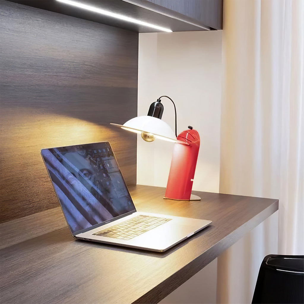 LumaCraft Dual Direct And Indirect Lighting Adjustable Shade Table Lamp