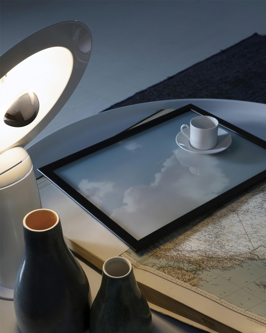 LumaCraft Dual Direct And Indirect Lighting Adjustable Shade Table Lamp