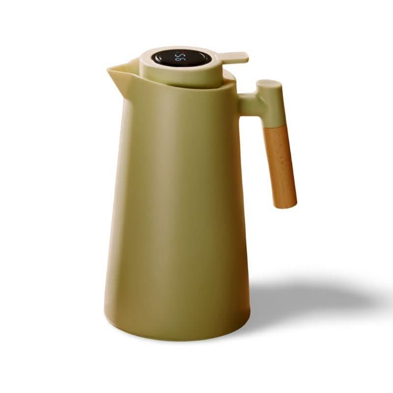 NebulaTherm Insulated Bottle Temperature Display Wooden Handle