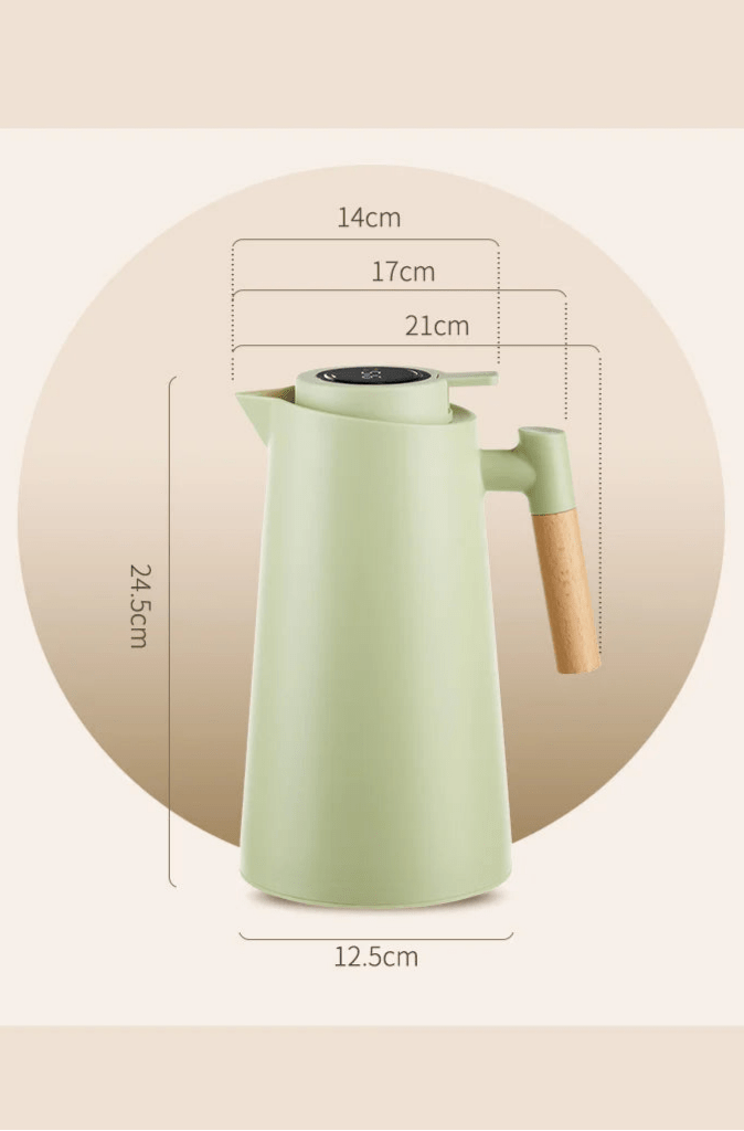 NebulaTherm Insulated Bottle Temperature Display Wooden Handle