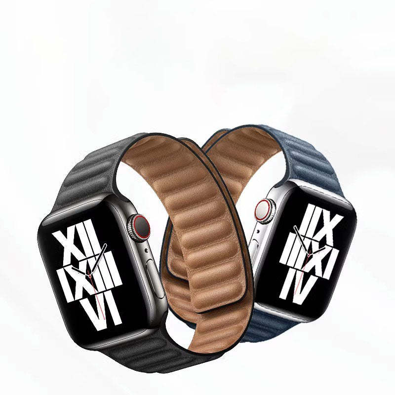Apple Watch Leather Strap With Magnetic Link For SE And Ultra Series