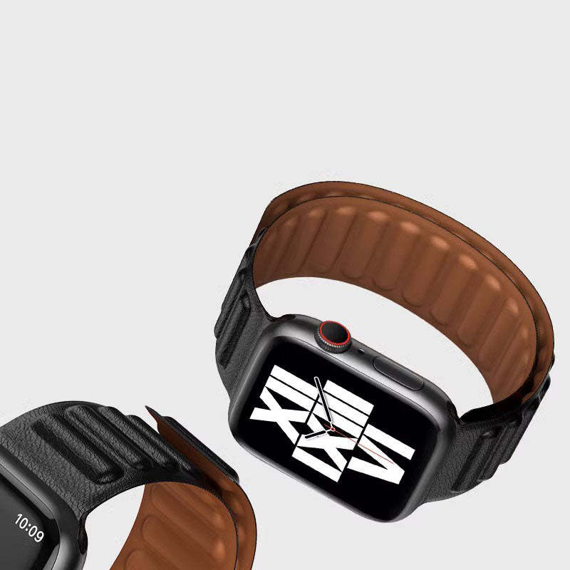 Apple Watch Leather Strap With Magnetic Link For SE And Ultra Series
