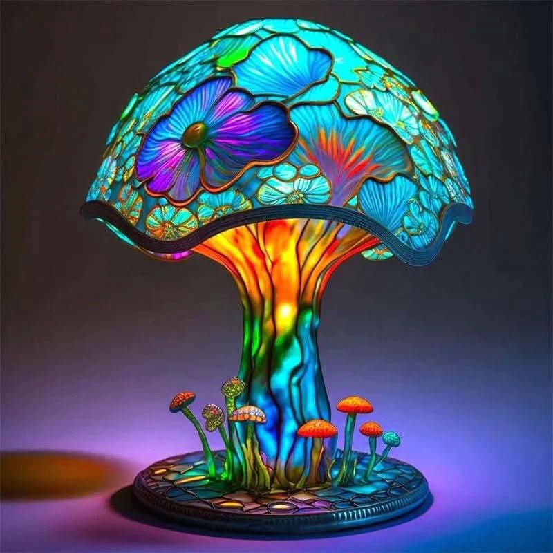 Moonlume Mosaic Glass Lamp With Wireless Soft Warm Lighting for a Cozy Atmosphere