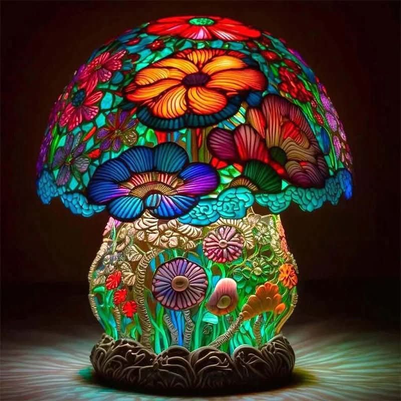 Moonlume Mosaic Glass Lamp With Wireless Soft Warm Lighting for a Cozy Atmosphere