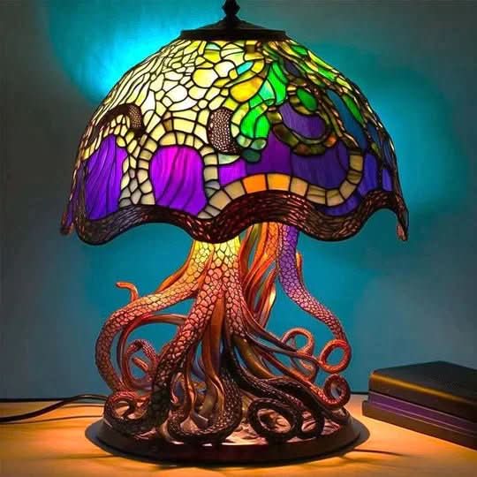 Moonlume Mosaic Glass Lamp With Wireless Soft Warm Lighting for a Cozy Atmosphere