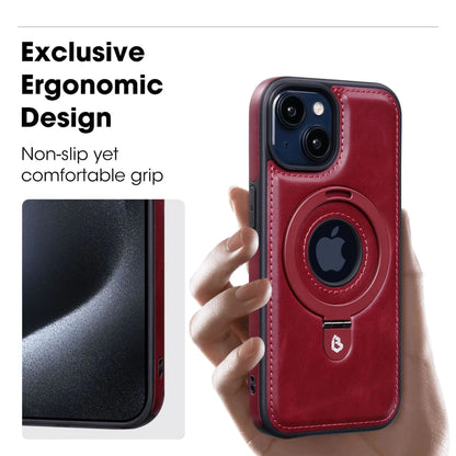 Elegantní kožené pouzdro na telefony s magnetickým kroužkem
