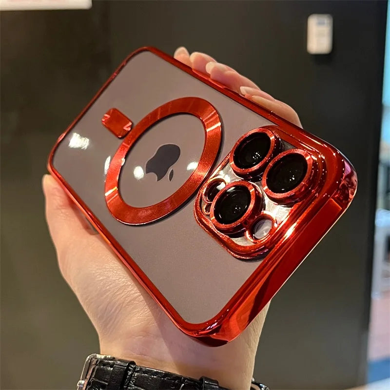 iPhone magnetisk belagt klar etui med blød finish