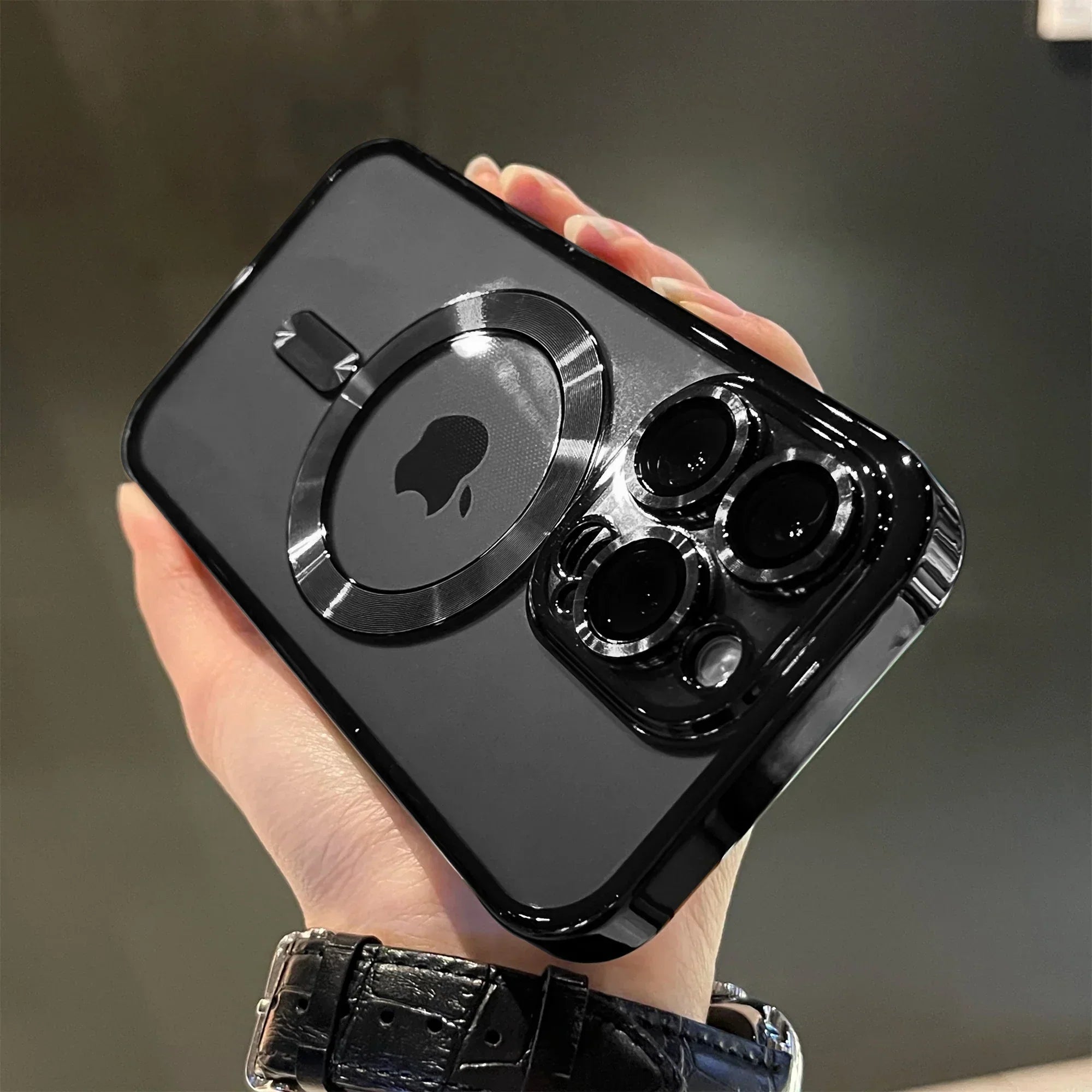 iPhone magnetisk belagt klar etui med blød finish