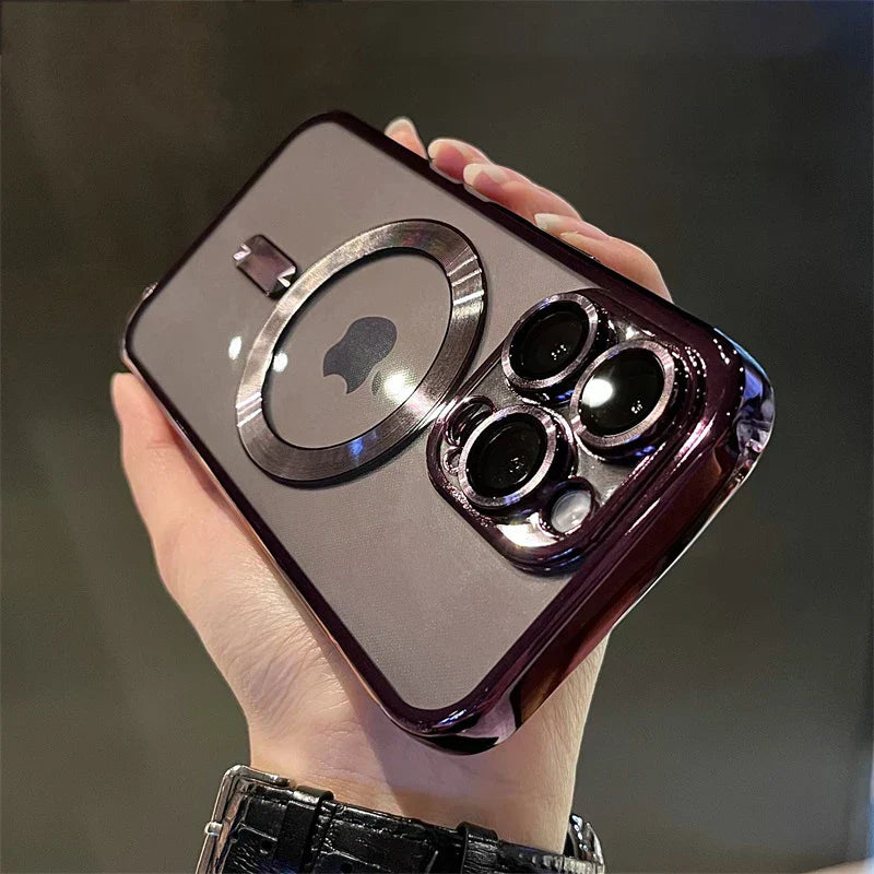 iPhone magnetisk belagt klar etui med blød finish