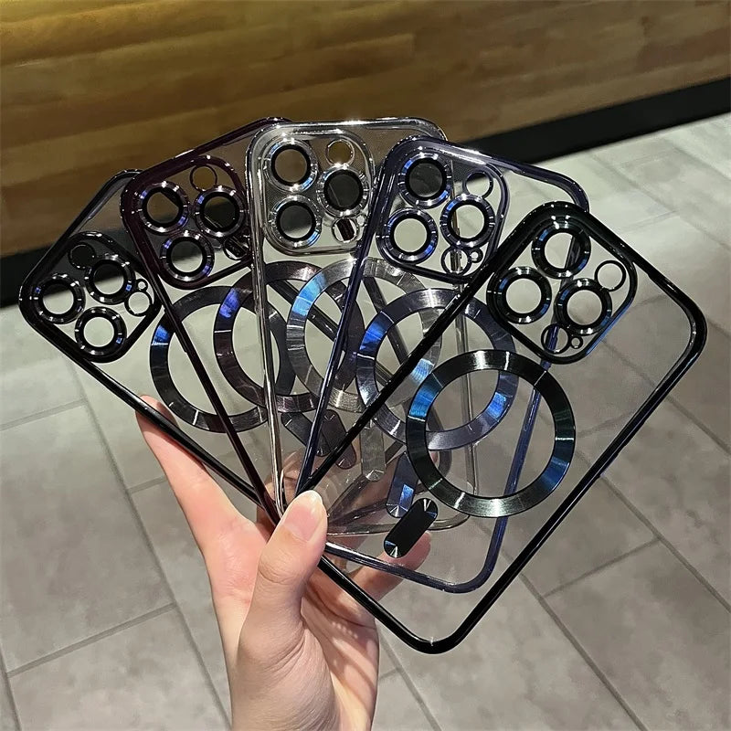 iPhone magnetisk belagt klar etui med blød finish