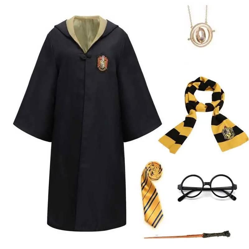 Magishire Hogwarts Wizard Student Costume Set With Robe, Wand And Accessories For All