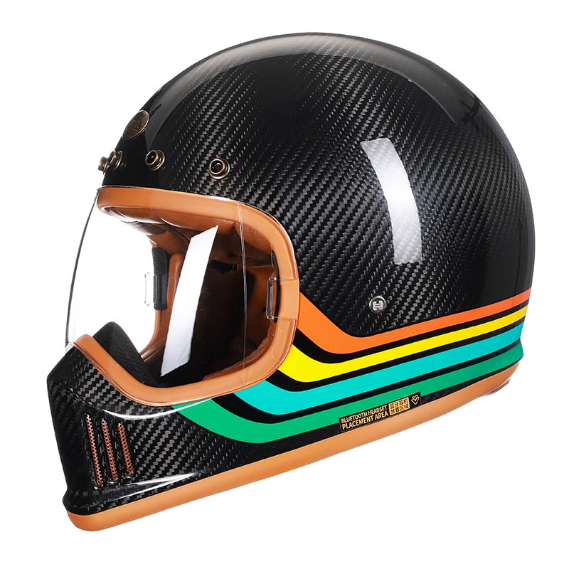 NovaGuard Carbon Fiber Full Face Motorcycle Helmet DOT ECE Certified