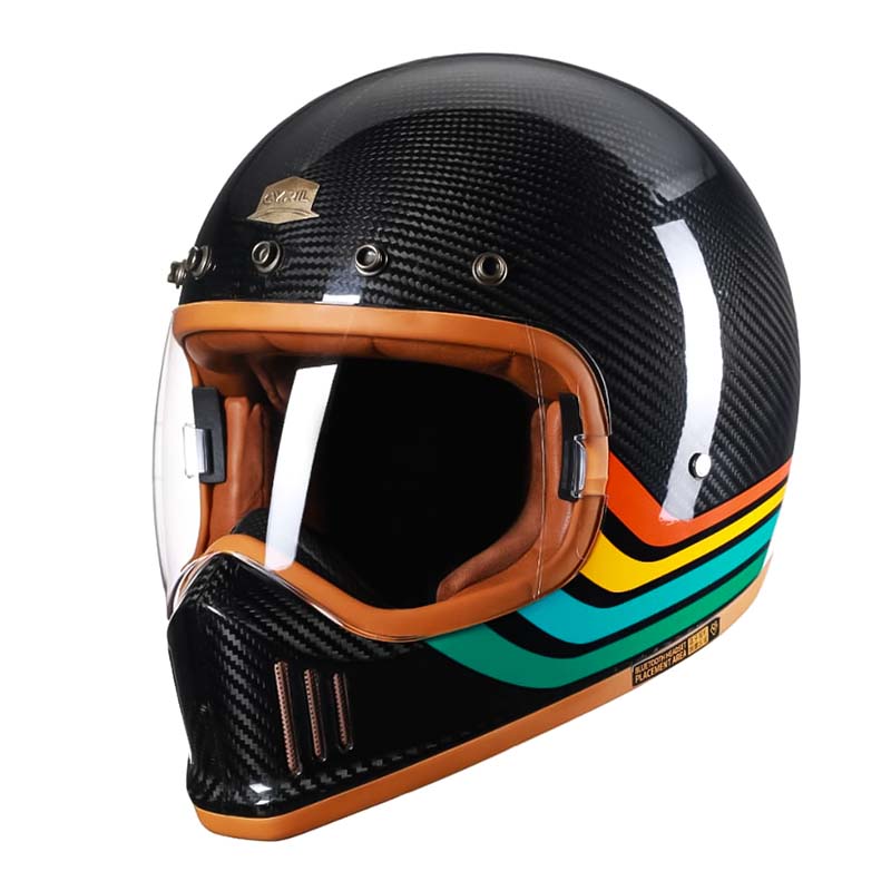NovaGuard Carbon Fiber Full Face Motorcycle Helmet DOT ECE Certified