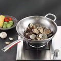 NovaPrime Titanium Wok For Induction Stovetops With Rounded Bottom Stir Fry Pan