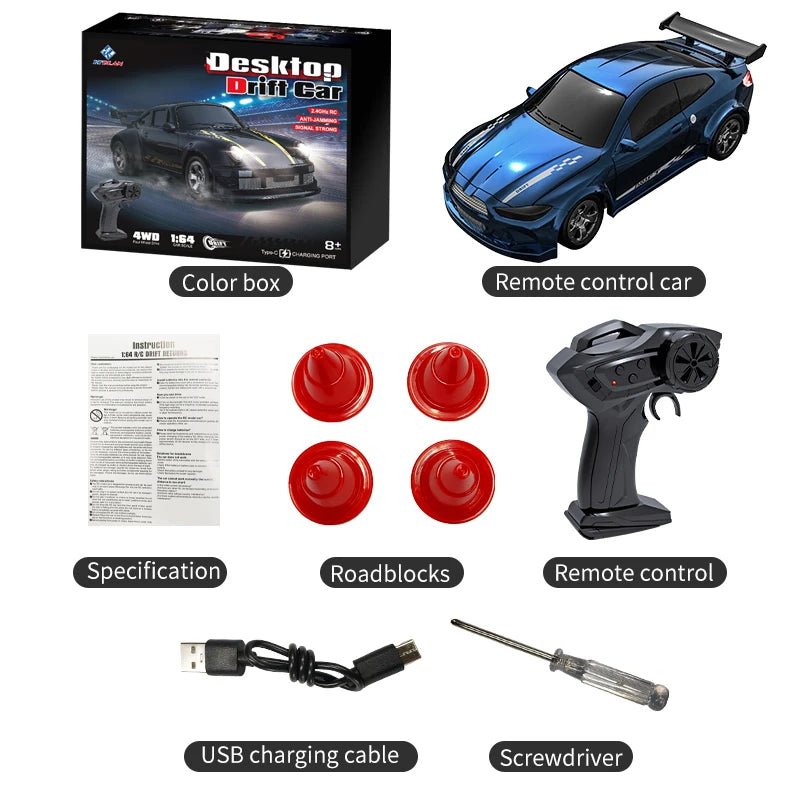 AeroGlide Mini Remote Control Drift Car For Smooth Glide Across Slick Surfaces