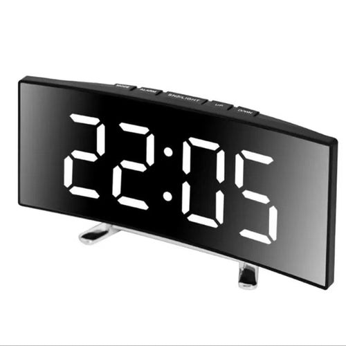 Reloj Despertador de Espejo LED Silencioso AuroraLite para Dormitorios y Oficinas