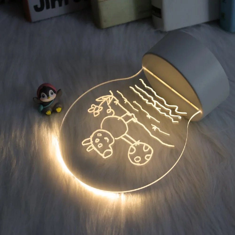 שלט מואר LED עם טוש למחיקה יבשה לשולחן עבודה ביתי של LumaGlyph