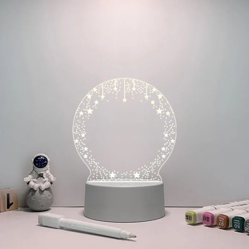 שלט מואר LED עם טוש למחיקה יבשה לשולחן עבודה ביתי של LumaGlyph