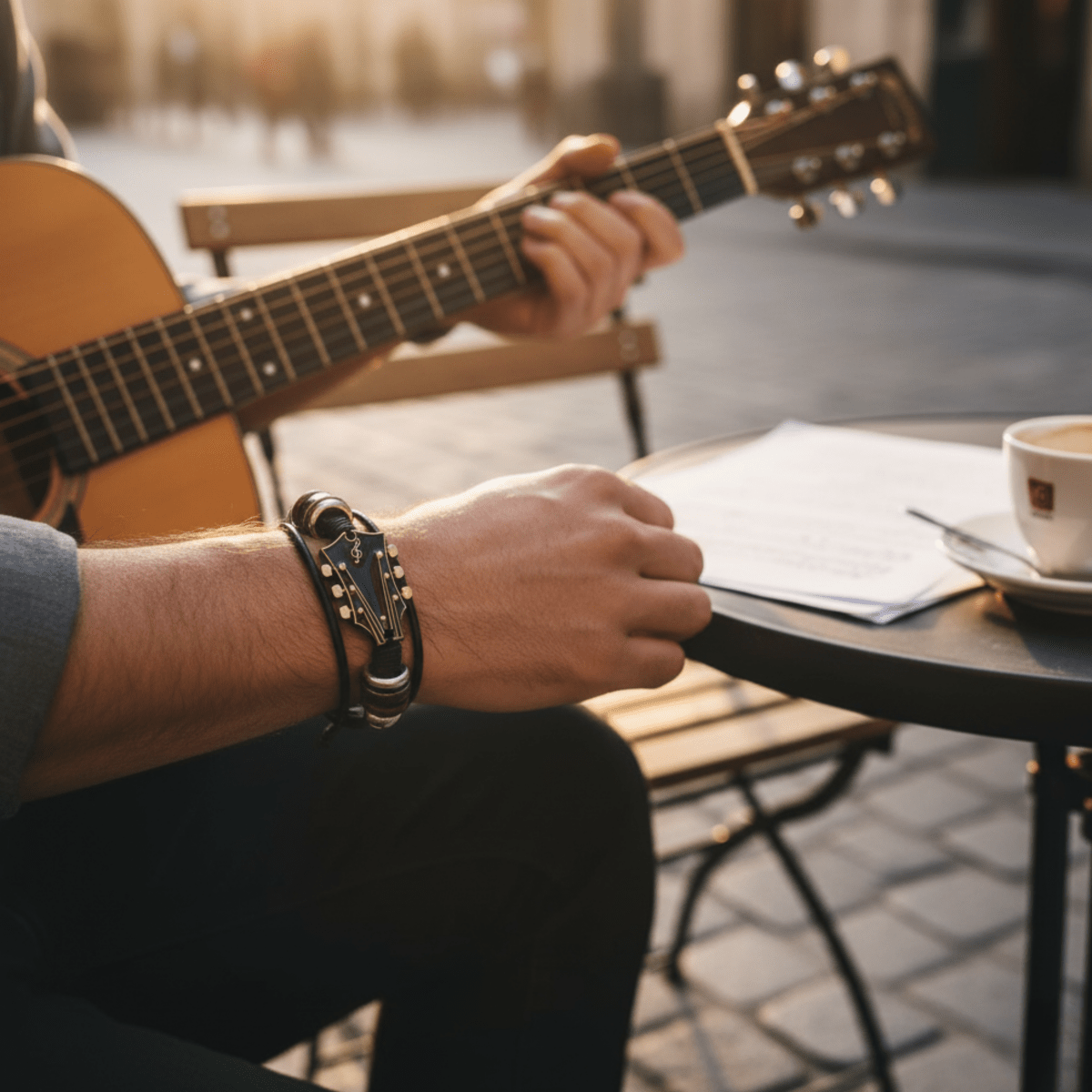 Leather Bracelet From Chordcraft Crafted For Guitar Lovers