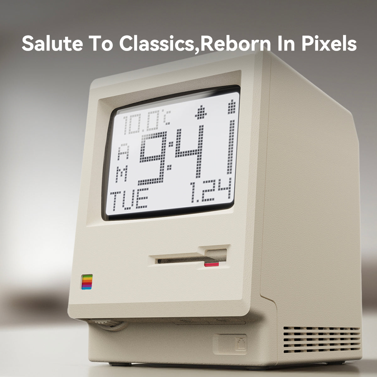 NexaTick Retro Computer Look Digital Alarm Clock for Home Office and Desk Decor