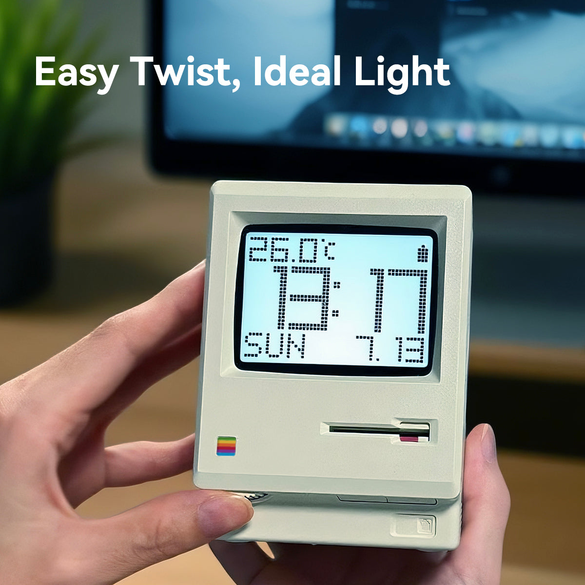 NexaTick Retro Computer Look Digital Alarm Clock for Home Office and Desk Decor