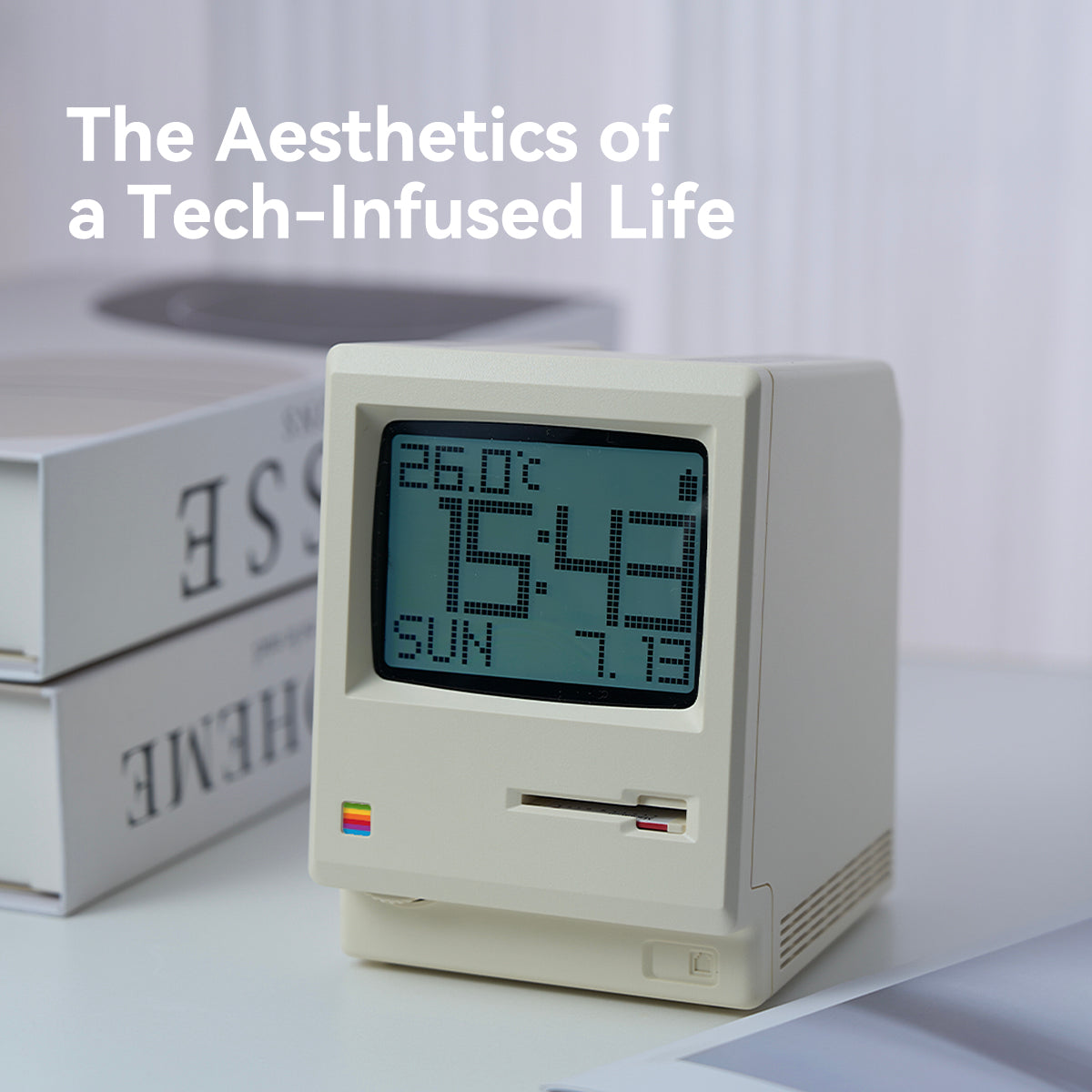 NexaTick Retro Computer Look Digital Alarm Clock for Home Office and Desk Decor