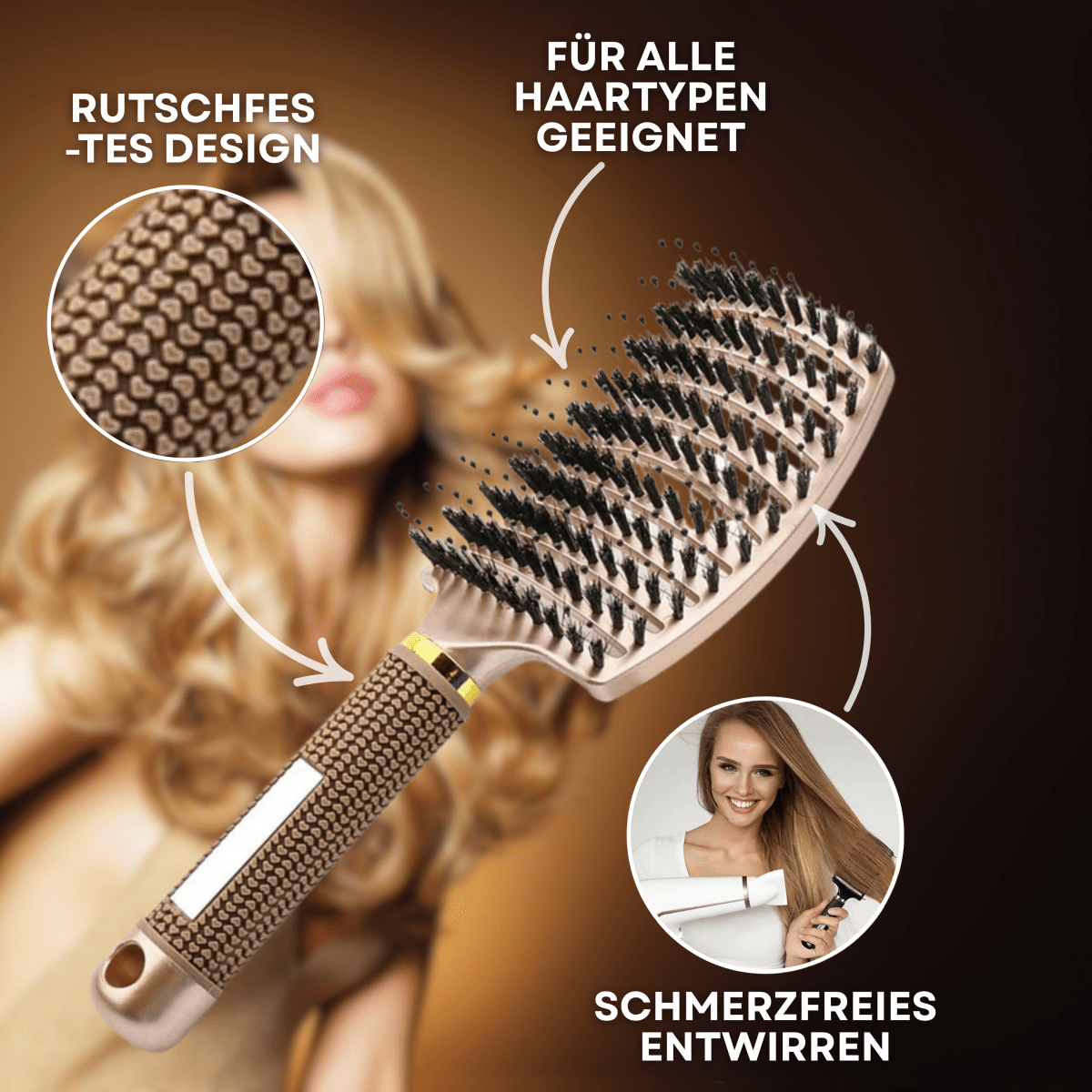 Cepillo Desenredante Enchanted Glide para Desenredar Sin Dolor y Cabello Brillante