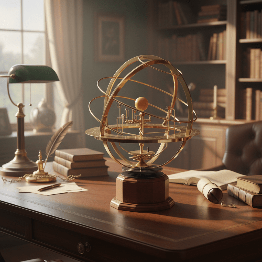 CosmoCraft Brass Nine Planets Solar System Sculpture