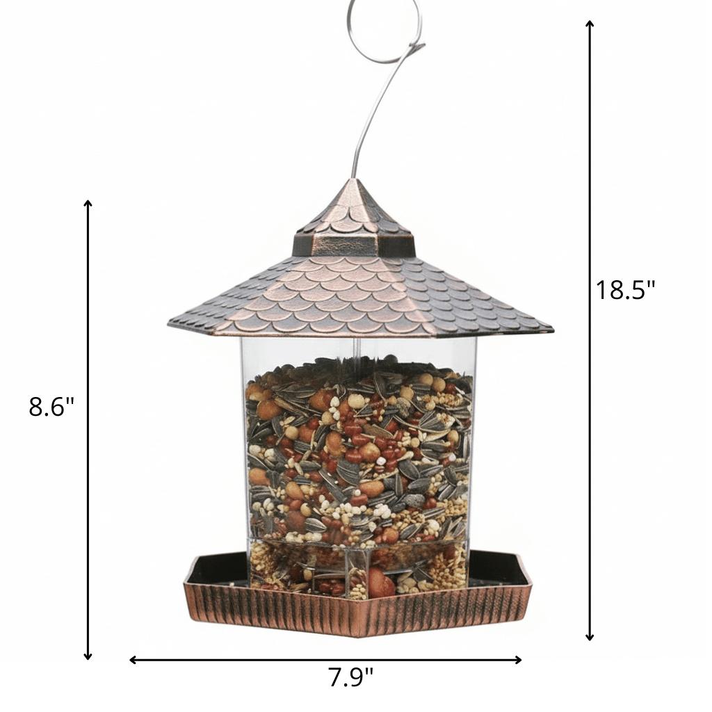 CopperGleam Bird Feeder Elegant Weatherproof Copper Look For Garden And Balcony Decor