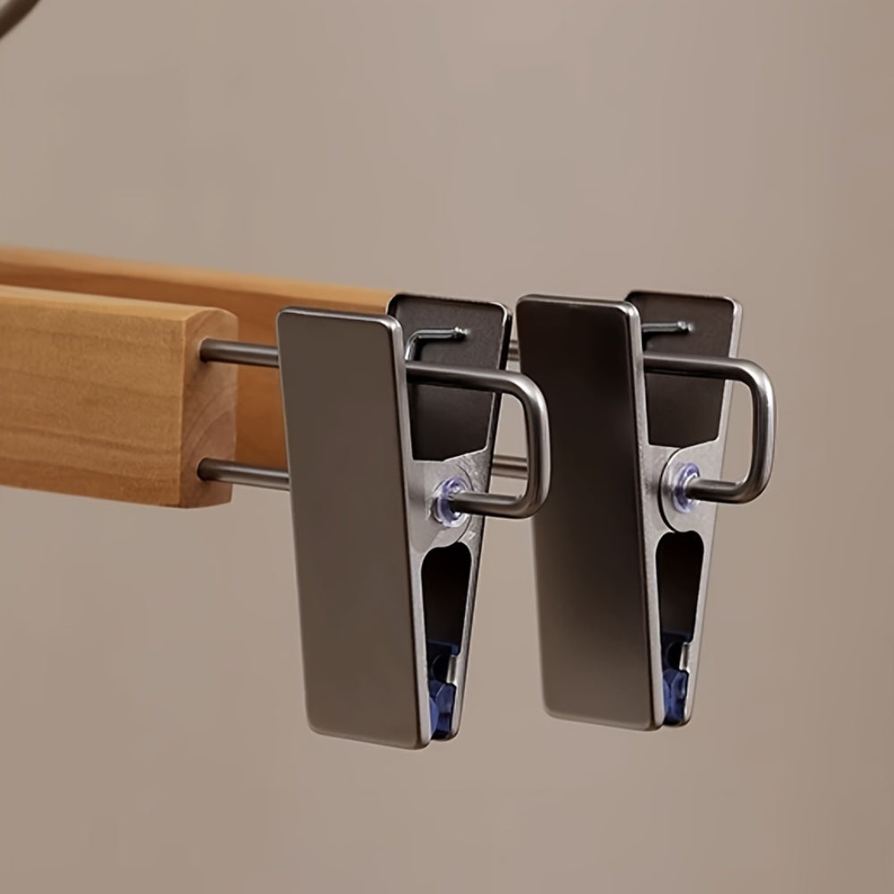 Luxorg bøjler i massivt lotus træ med justerbare metalclips, 10 stk.