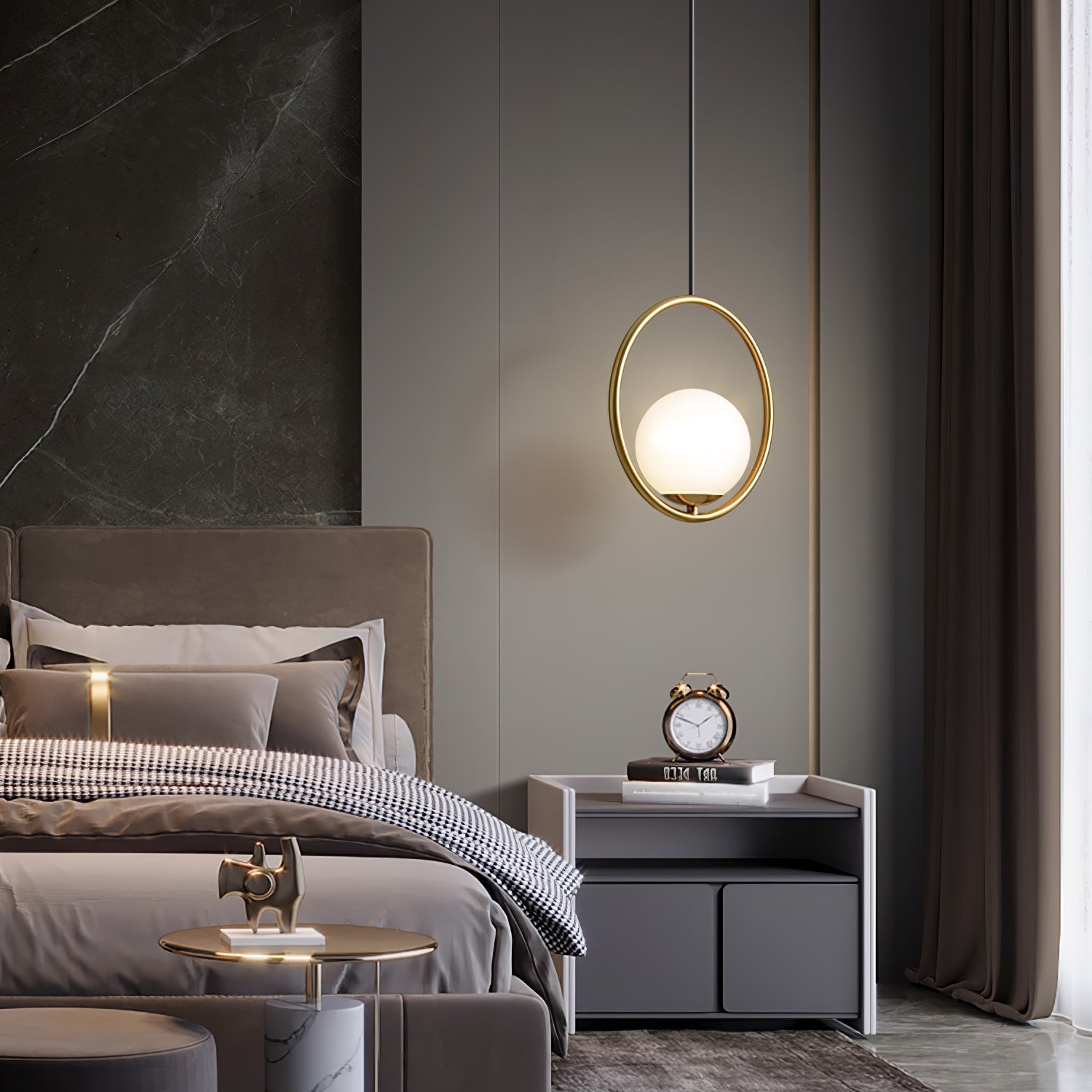 Astra Kovové a skleněné závěsné svítidlo, moderní lampový design